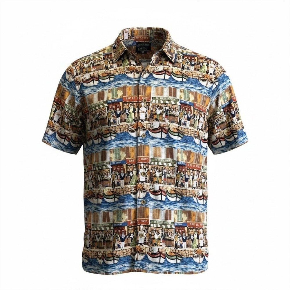 Reyn Spooner Shirt Mens Large Guy Buffet Collection XXL Button Vintage